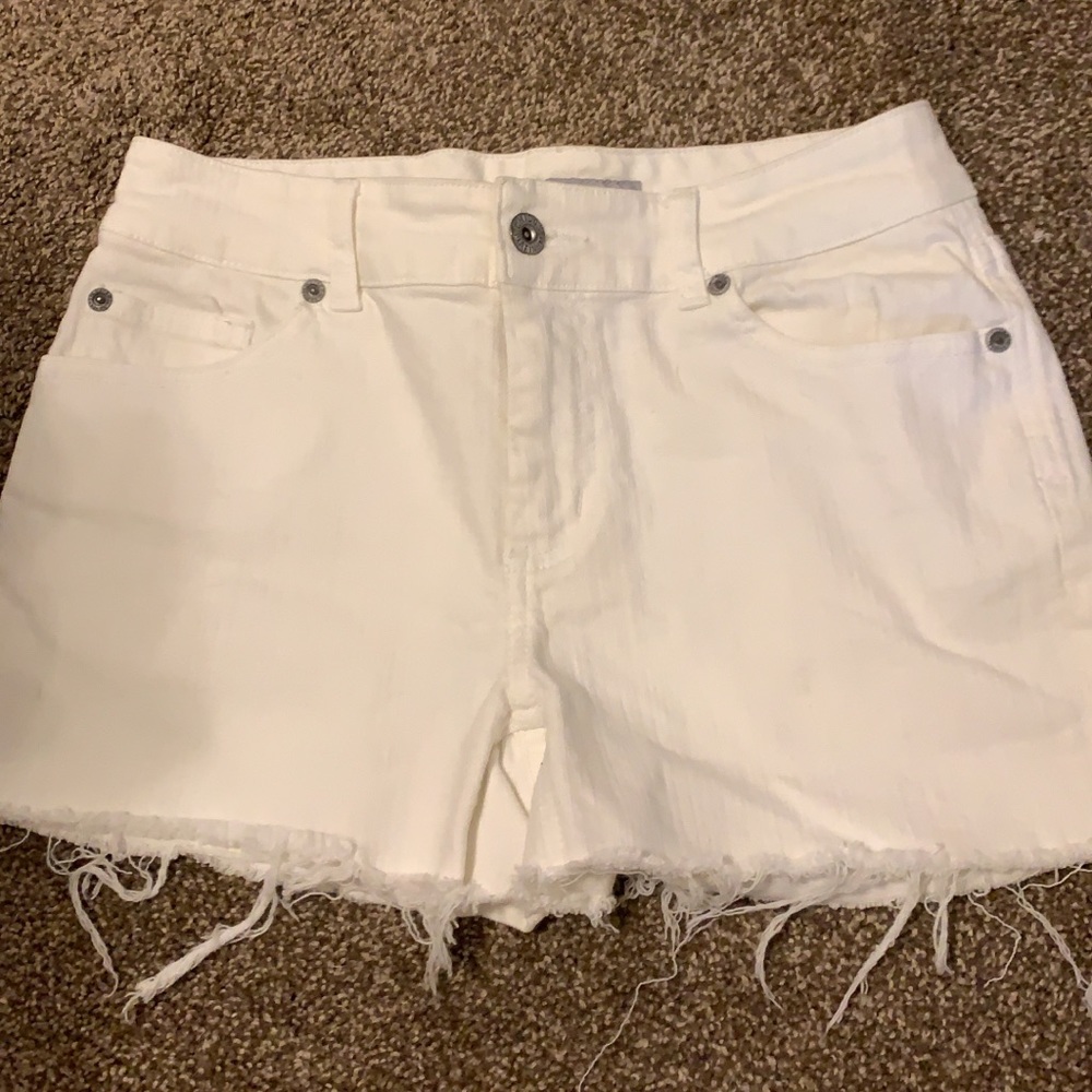White jean shorts
